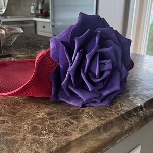 Chic Purple and Red Floral derby Hat
